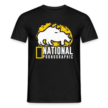 National Pornographic - Men's T-Shirt - black - Front - AI Model Male 178 light (178cm)