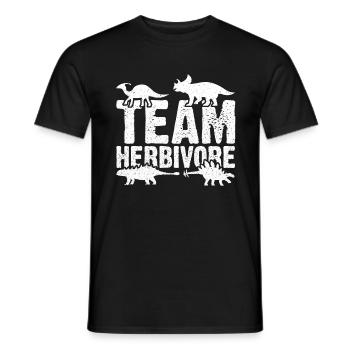 Team Herbivore - Dinasaur - Men's T-Shirt - black - Front - AI Model Male 178 light (178cm)