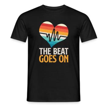 The Beat Goes On Heart - Men's T-Shirt - black - Front - AI Model Male 178 light (178cm)