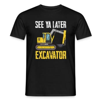 Lake Ya Later Excavator - Men's T-Shirt - black - Front - AI Model Male 178 light (178cm)