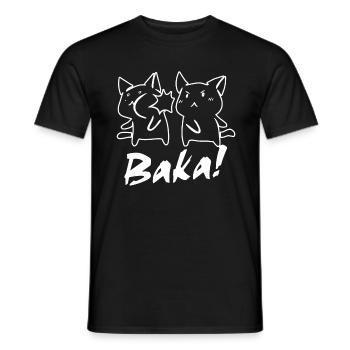 Baka Otaku - Men's T-Shirt - black - Front - AI Model Male 178 light (178cm)