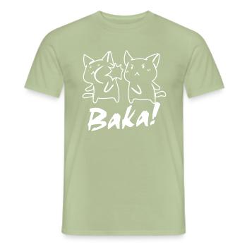 Baka Otaku - Men's T-Shirt - sage - Front - AI Model Male 178 light (178cm)