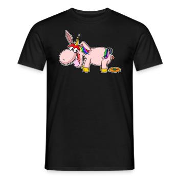 Les œufs de Pâques la licorne de Pâques caca - T-shirt homme - noir - Devant - AI Model Male 178 light (178cm)