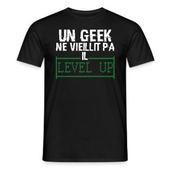 t shirt Geek - T-shirt homme - noir - Devant - AI Model Male 178 light (178cm)