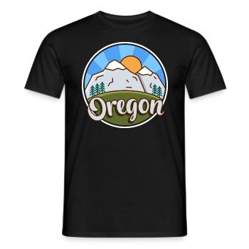 Oregon Nature Sunset Design für stolze Oregonianer - Männer T-Shirt - Schwarz - Vorne - AI Model Male 178 light (178cm)