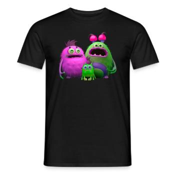 Monster Familie - Männer T-Shirt - Schwarz - Vorne - AI Model Male 178 light (178cm)
