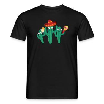 Famille de cactus,Mexique,Mexicain,Tequila - T-shirt homme - noir - Devant - AI Model Male 178 light (178cm)