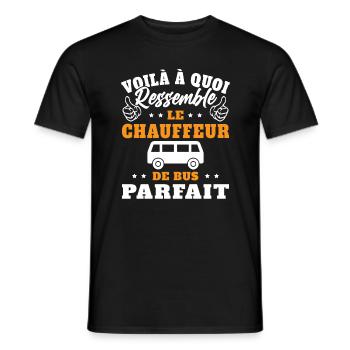 Chauffeur De Bus Parfait Humour Conducteur Cadeau - T-shirt homme - noir - Devant - AI Model Male 178 light (178cm)
