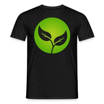 Conception de symboles de feuilles vertes pour les fiers végétaliens - T-shirt homme - noir - Devant - AI Model Male 178 light (178cm)