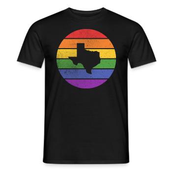 Conception de carte arc-en-ciel pour les fiers Texans LGBT + - T-shirt homme - noir - Devant - AI Model Male 178 light (178cm)
