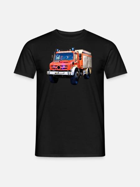 Feuerwehr Unimog - Feuerwehrauto - Feuerwehrunimog - Männer T-Shirt - Schwarz