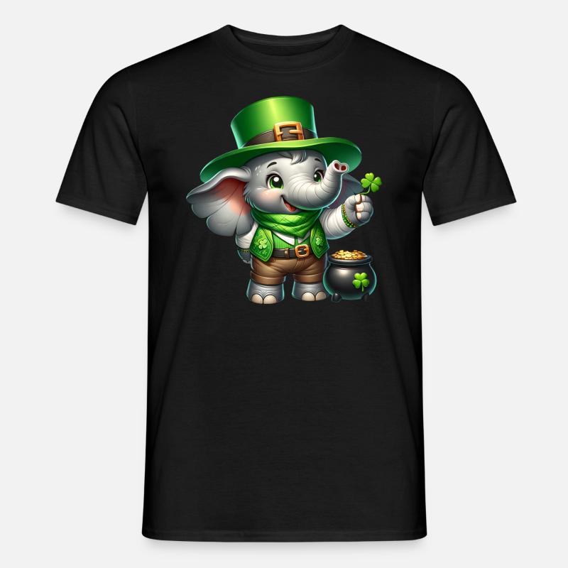 St. Patricks Day Elefant Feier - Männer T-Shirt - Schwarz
