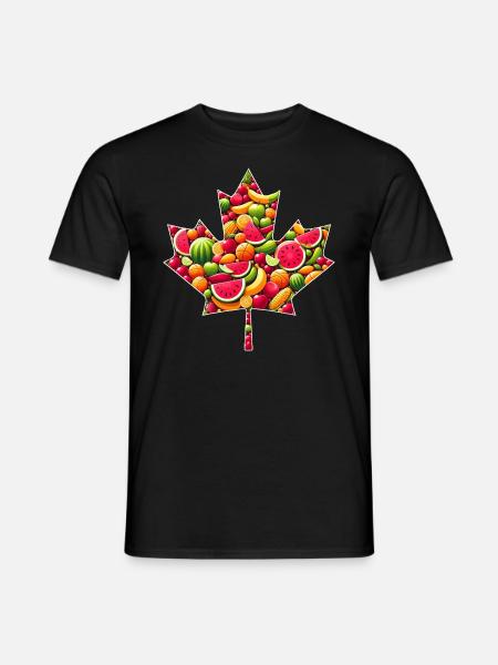 Kanadisches Ahornblatt Sommer Frucht Melone - Männer T-Shirt - Schwarz