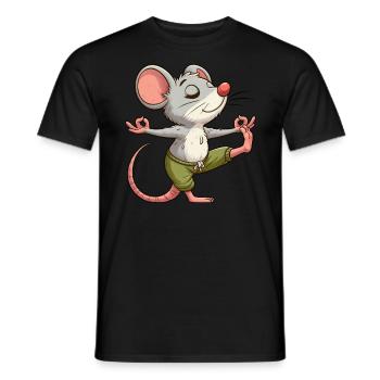 Maus Yoga Meditation Meditieren Balancieren - Männer T-Shirt - Schwarz - Vorne - AI Model Male 178 light (178cm)