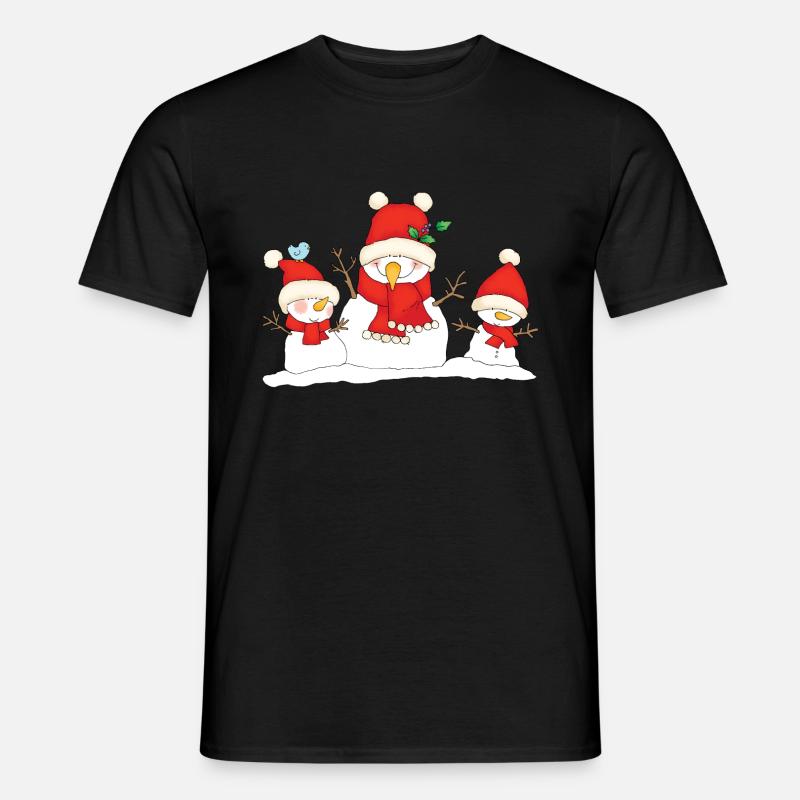 Christmas snowmen. - Männer T-Shirt - Schwarz