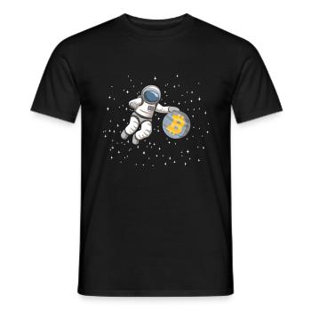 Astronaut Bitcoin - Männer T-Shirt - Schwarz - Vorne - AI Model Male 178 light (178cm)