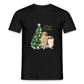 Labrador Merry Christmas Joyeux Noël - T-shirt homme - noir - Devant - AI Model Male 178 light (178cm)