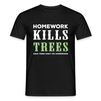 devoirs - T-shirt homme - noir - Devant - AI Model Male 178 light (178cm)