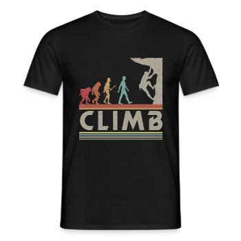Climb Evolution Escalade Funny Climber Boulder - Men's T-Shirt - black - Front - AI Model Male 178 light (178cm)