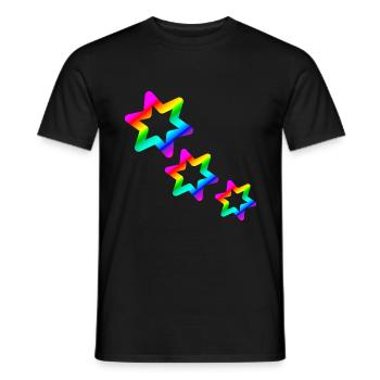 bunte Sterne Regenbogen - Männer T-Shirt - Schwarz - Vorne - AI Model Male 178 light (178cm)