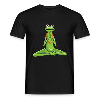 Drôle de Yoga Frog méditant pour se détendre - T-shirt homme - noir - Devant - AI Model Male 178 light (178cm)