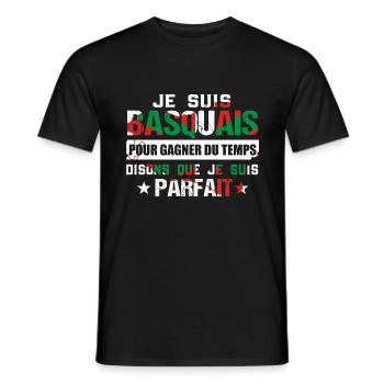 Pays Basque / Basquais cadeau drôle - T-shirt homme - noir - Devant - AI Model Male 178 light (178cm)