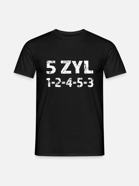 5 Zylinder Fünf Zylinder - Männer T-Shirt - Schwarz