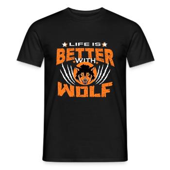 WOLF - T-shirt homme - noir - Devant - AI Model Male 178 light (178cm)