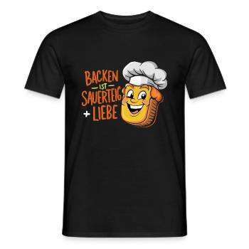 Backen ist Sauerteig und Liebe - Männer T-Shirt - Schwarz - Vorne - AI Model Male 178 light (178cm)