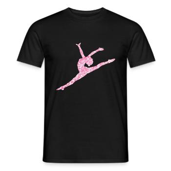 Gymnaste rose - T-shirt homme - noir - Devant - AI Model Male 178 light (178cm)