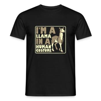 Lama Liebhaber Geschenk Ich bin ein Lama in einem menschlichen Kostüm - Männer T-Shirt - Schwarz - Vorne - AI Model Male 178 light (178cm)