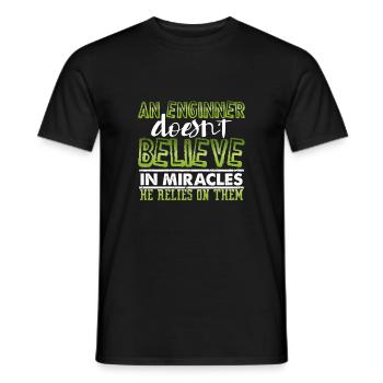 Engineer Gifts An Engineer Doesn't Believe in - Men's T-Shirt - black - Front - AI Model Male 178 light (178cm)