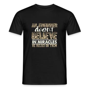 Engineer Gifts An Engineer Doesn't Believe in - Men's T-Shirt - black - Front - AI Model Male 178 light (178cm)