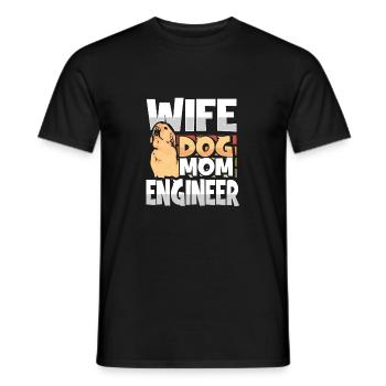 Wife Dog Mom Engineer Funny Engineer Gift - Men's T-Shirt - black - Front - AI Model Male 178 light (178cm)