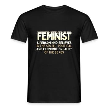 Don féministe Social Politique Egalité Économique - T-shirt homme - noir - Devant - AI Model Male 178 light (178cm)