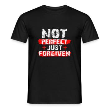 Not Perfect Just Foregiven Christian Gift - Men's T-Shirt - black - Front - AI Model Male 178 light (178cm)