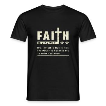 Glaube wie Wi Fi Unsichtbar Verbinden Sie sich mit Bedarf - Männer T-Shirt - Schwarz - Vorne - AI Model Male 178 light (178cm)