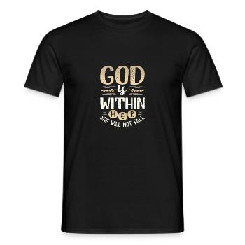 La femme chrétienne donne Que Dieu est en elle Elle - T-shirt homme - noir - Devant - AI Model Male 178 light (178cm)