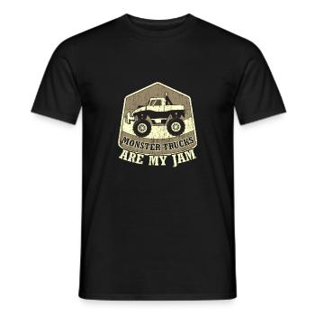 Trucker Gift Monster Trucks are My Jam Monster - Men's T-Shirt - black - Front - AI Model Male 178 light (178cm)