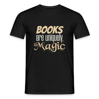 Cadeaux d’amoureux des livres Les livres sont un lecteur magique unique - T-shirt homme - noir - Devant - AI Model Male 178 light (178cm)