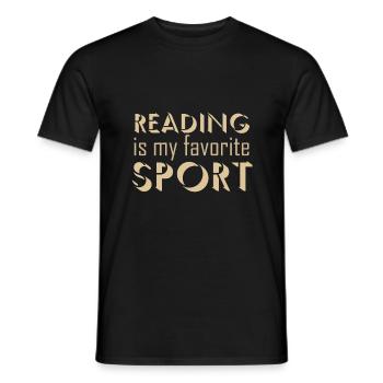 Book Lover Gift Reading My Favorite Sport Reading - Men's T-Shirt - black - Front - AI Model Male 178 light (178cm)