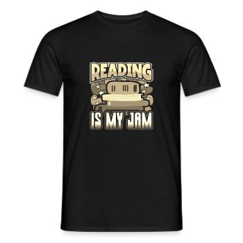 Reading is My Jam Fun Book Lover Gifts - Men's T-Shirt - black - Front - AI Model Male 178 light (178cm)