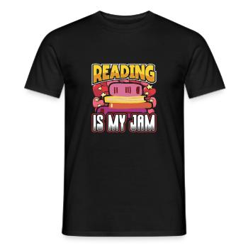 Reading is My Jam Fun Book Lover Gift - Men's T-Shirt - black - Front - AI Model Male 178 light (178cm)