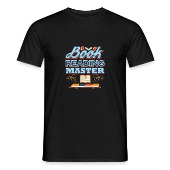 Book Reading Master Librarian Gift Book Lover - Men's T-Shirt - black - Front - AI Model Male 178 light (178cm)