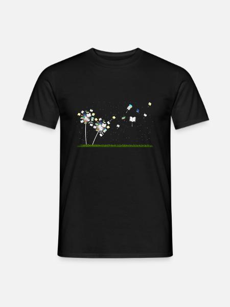 Livre Amoureux Cadeau Pissenlit Fleurs de Livres - T-shirt homme - noir
