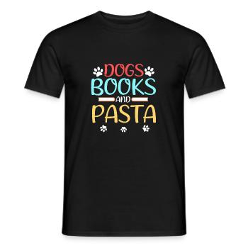 Hund Liebhaber Geschenk Hunde Bücher und Pasta Esser Geschenk - Männer T-Shirt - Schwarz - Vorne - AI Model Male 178 light (178cm)