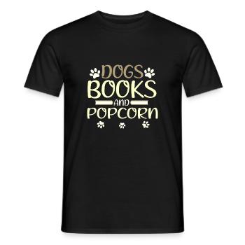 Dog Lover Gifts Dogs Books and Popcorn Fun Dog - Men's T-Shirt - black - Front - AI Model Male 178 light (178cm)