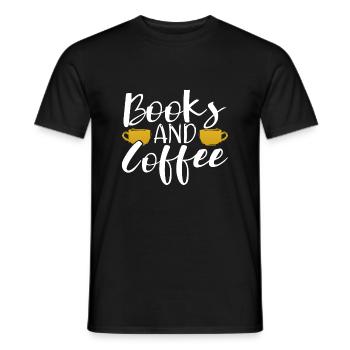 Coffee Lover Gift Books and Coffee - Men's T-Shirt - black - Front - AI Model Male 178 light (178cm)