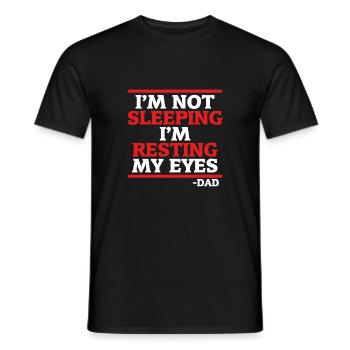 Cadeau de fête des pères Ne dormant pas Yeux au repos Papa - T-shirt homme - noir - Devant - AI Model Male 178 light (178cm)
