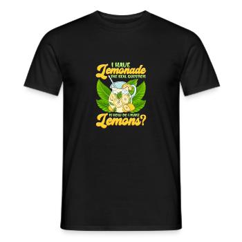 Sarcastic Gift Have Lemonade How Make Lemons - Men's T-Shirt - black - Front - AI Model Male 178 light (178cm)